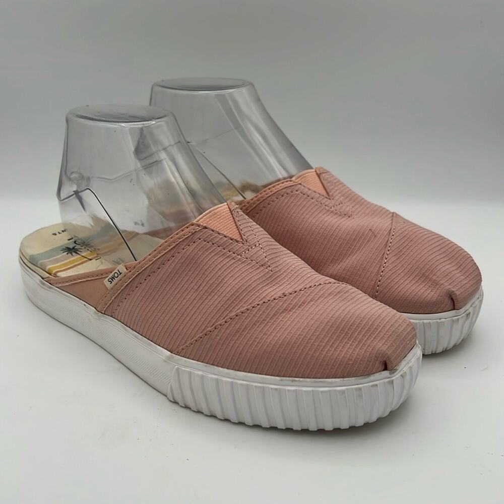 Toms Alpargata Indio Mule Sneaker Spanish Villa Pink Pique Mesh Slide Shoes 7.5